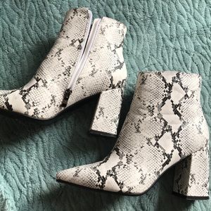 Princess Polly snakeskin booties